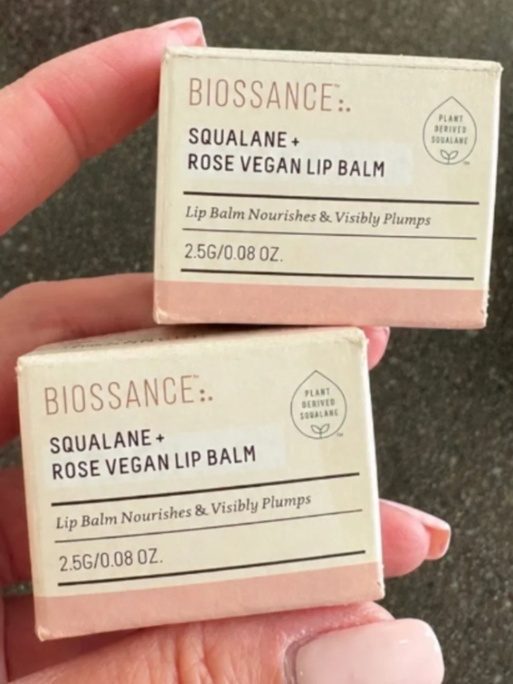 Biossance Rose Vegan Lip Balm 2 pack NIB